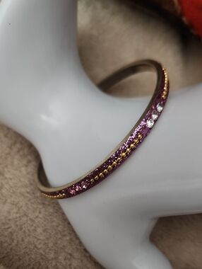 Lilac Crystal Bangle Bracelet gold-plated Indian bridal